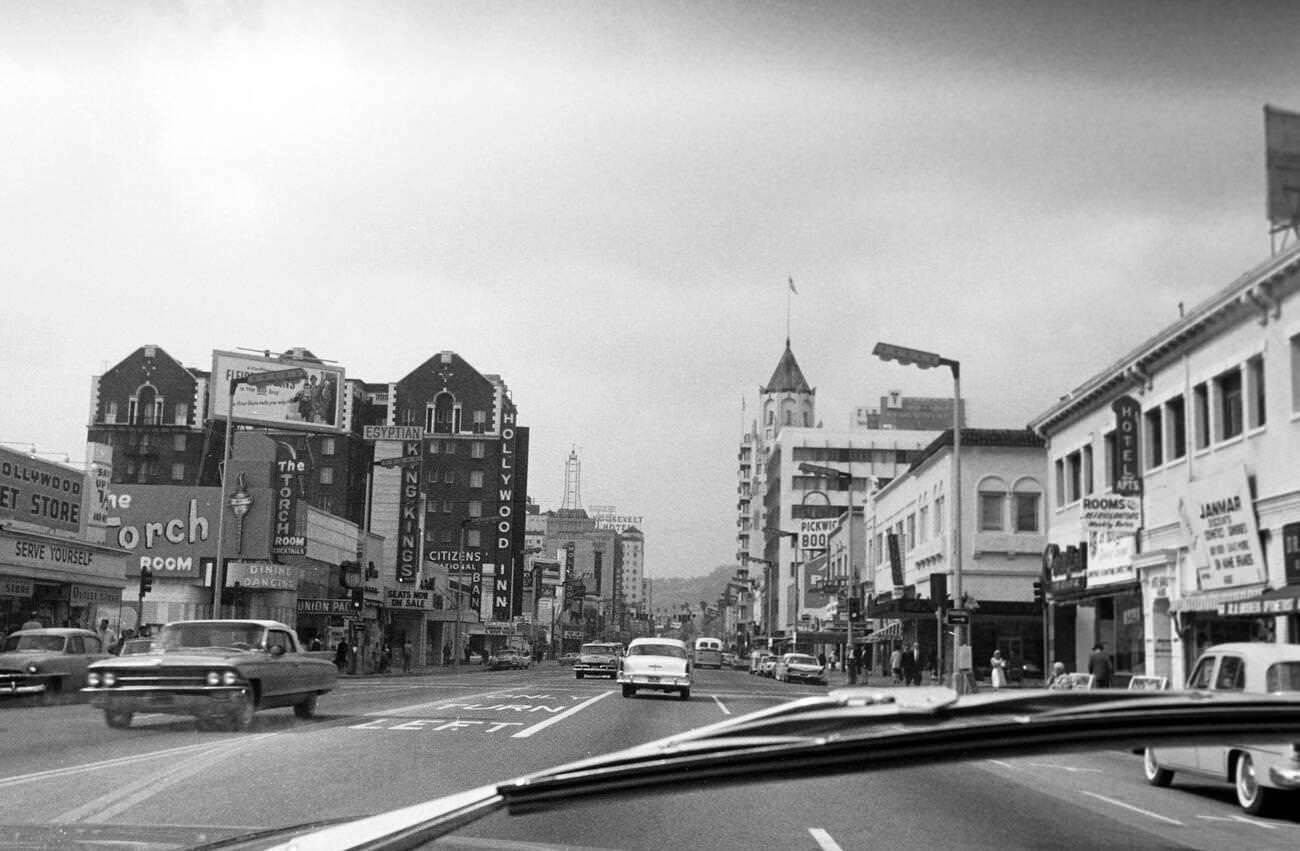 #3 Hollywood Boulevard photographed from a moving car, 1962.