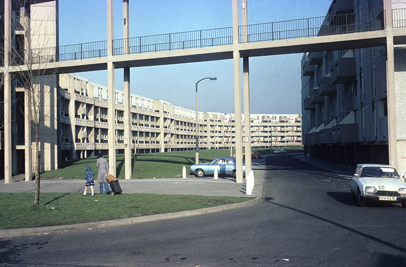 #60 The Crescents in Hulme, 1976.