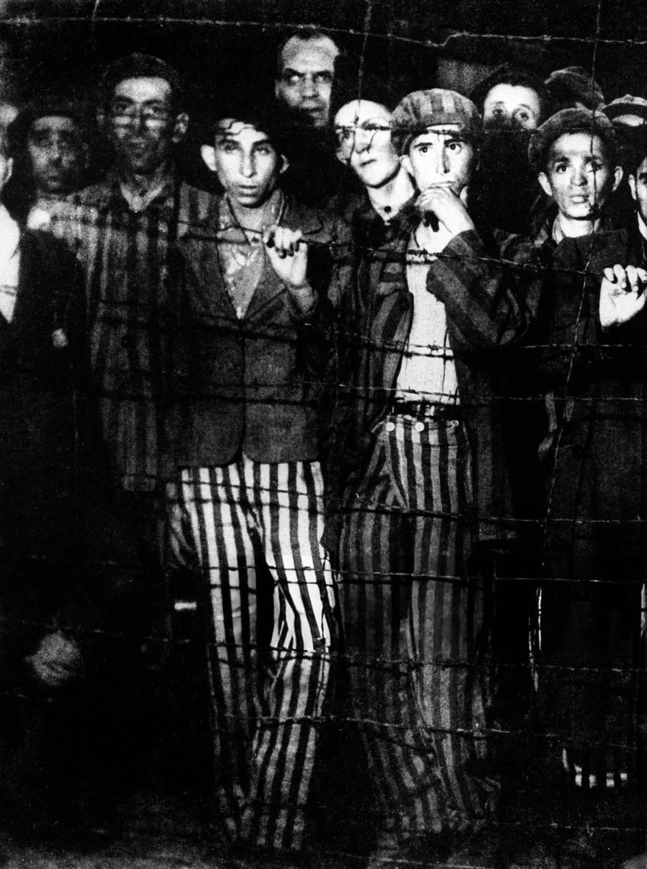 #30 Inmates of Buchenwald found after the liberation of the camp by troops of the 3rd US Army, 1945.
