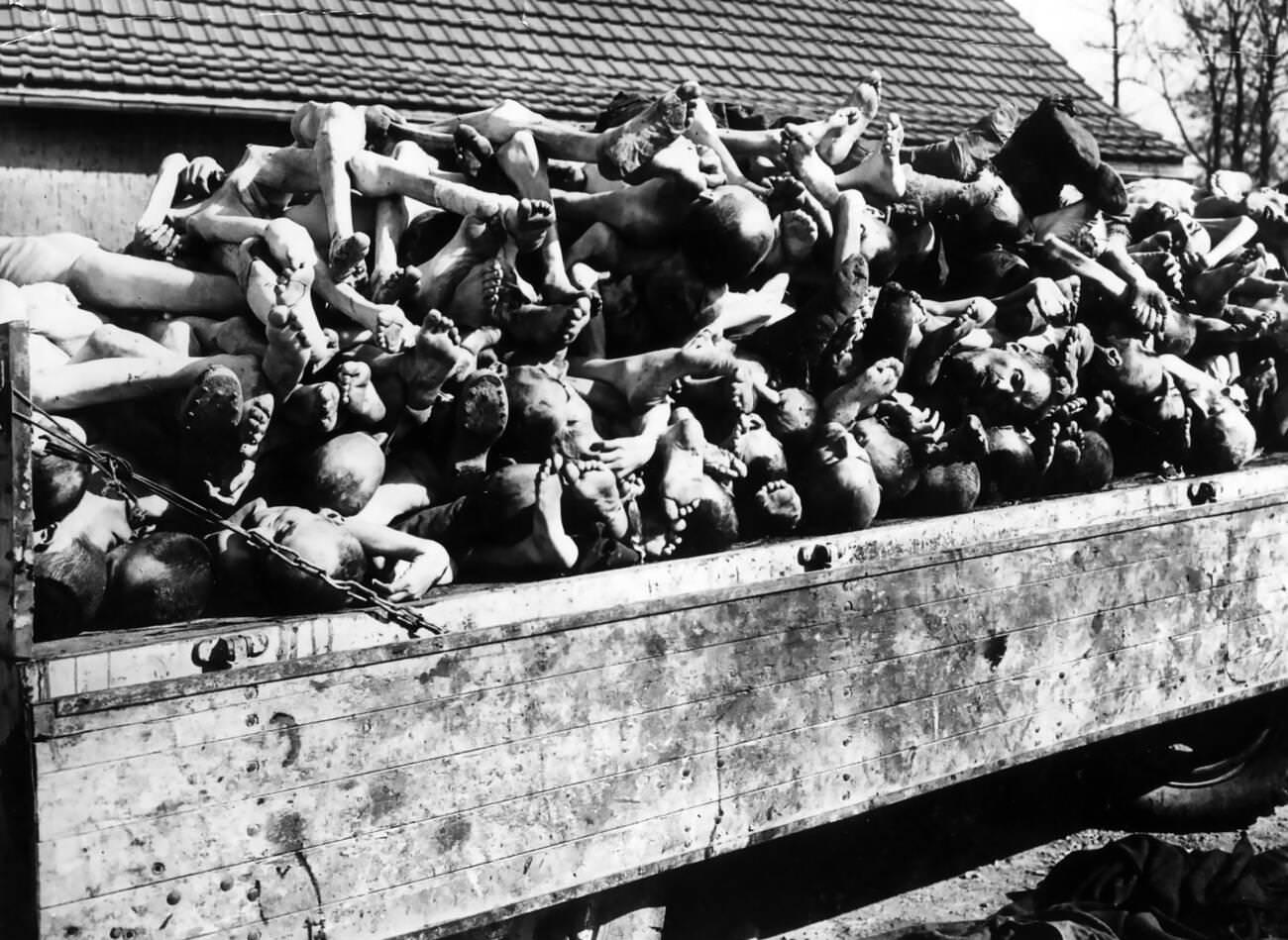 #6 Buchenwald concentration camp after liberation by American forces, 1945.