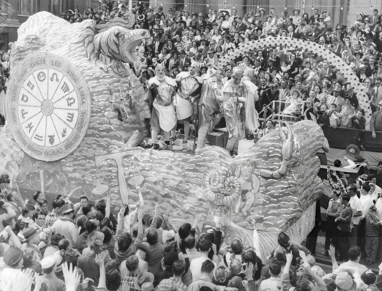 #21 Mardi Gras Float Representing the Signs of the Zodiac, New Orleans, 1950.