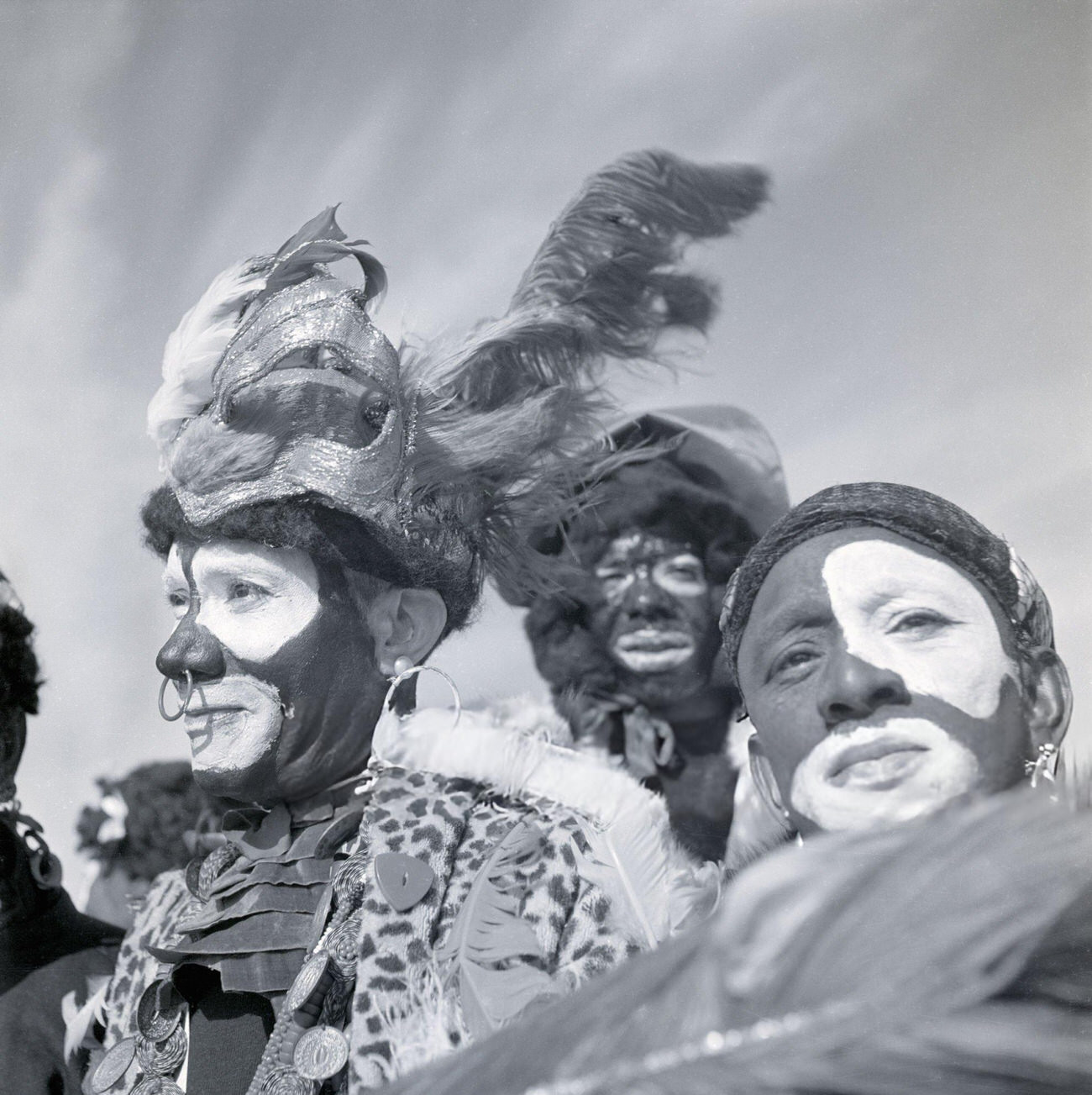 #25 Men at a Mardi Gras Event, Dressed as African Tribesman, 1950s.
