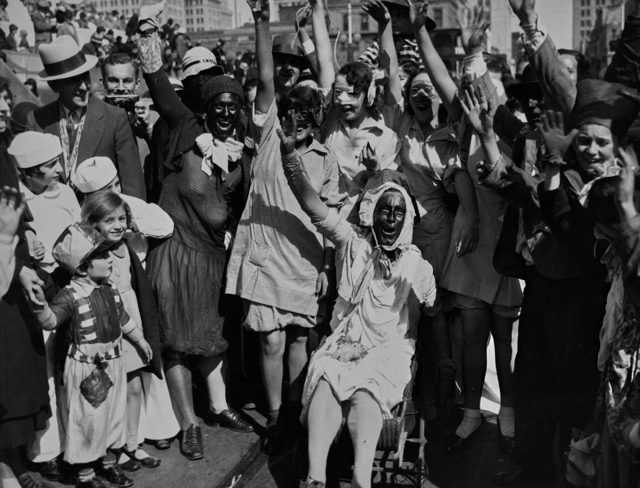 #6 Mardi Gras Revellers in Costume, 1930s.