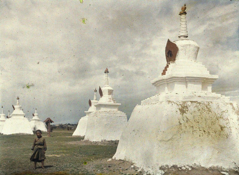 #9 Stupas in a monastic block Gandan in Urga.