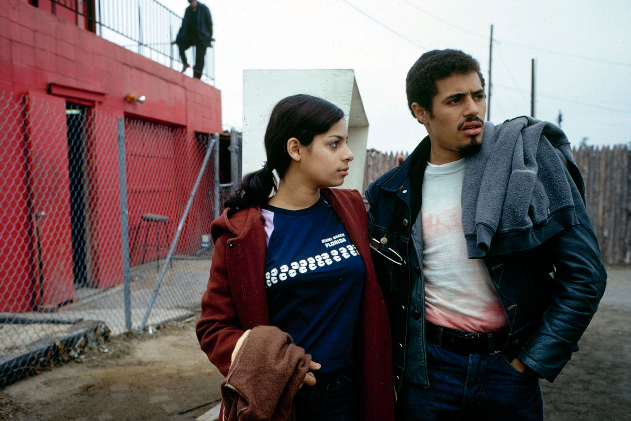 #10 Eddie Cuevas, president of the Reapers street gang, with his girlfriend Yvette, South Bronx, 1972.