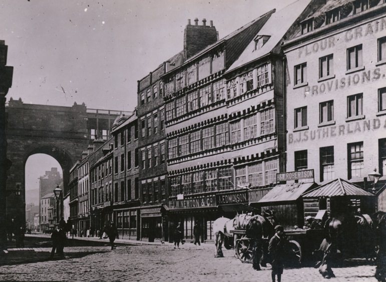 #10 Sandhill, looking north-west towards the railway viaduct.