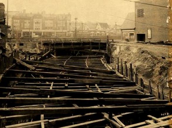 #12 Independent Subway Construction: Ground level. January 1931.