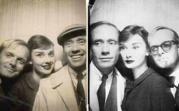 #10 Truman Capote, Audrey Hepburn and Mel Ferrer