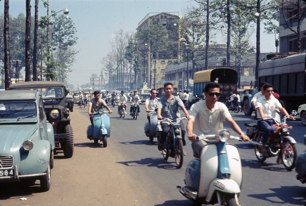 #32 A street in Saigon, 1968.