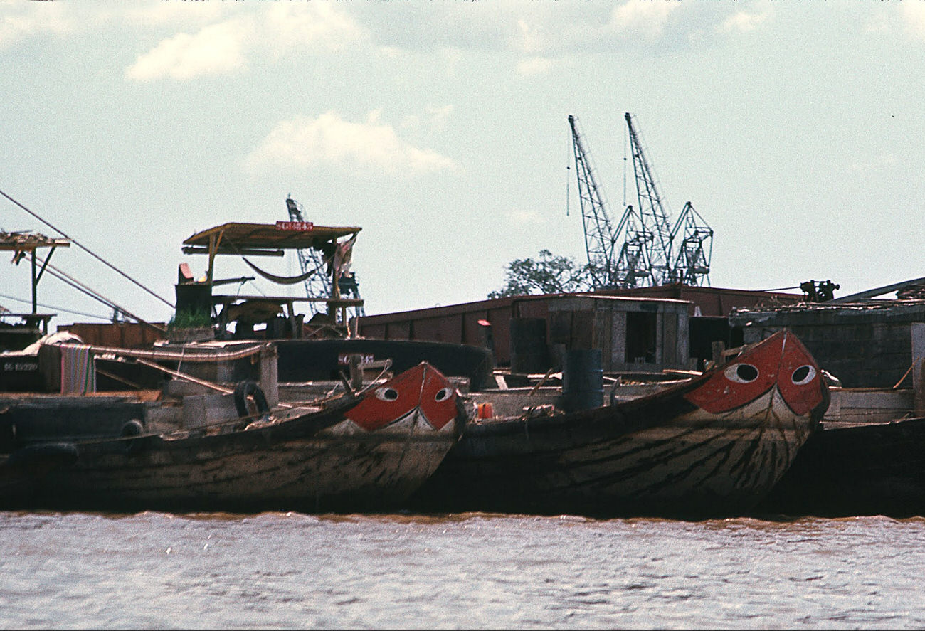 #62 A barge on the Saigon River, 1968.