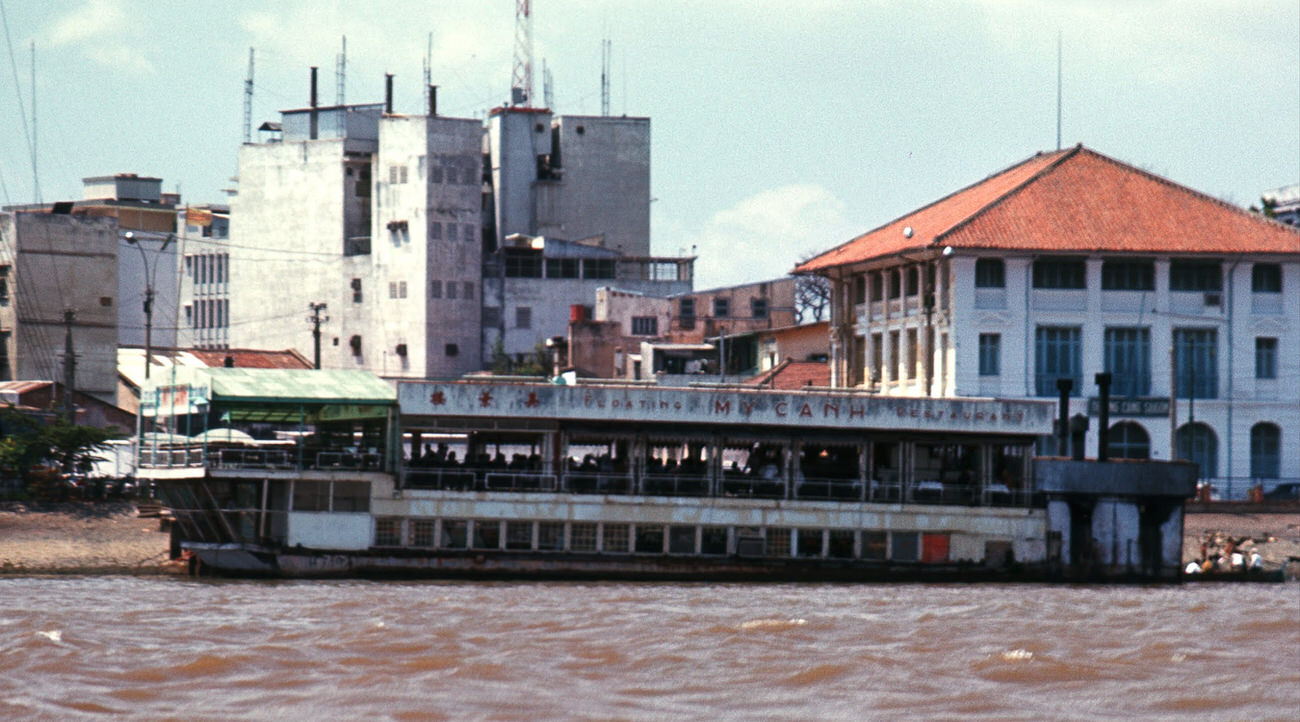 #73 My Canh restaurant on the Saigon River, 1968.