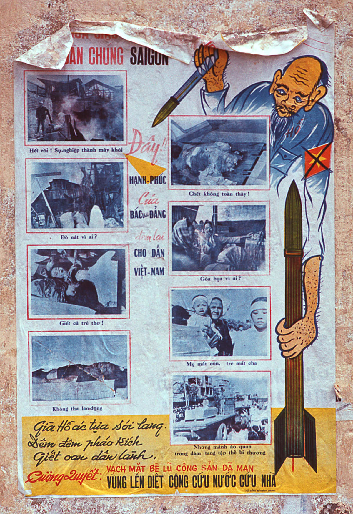 #86 A propaganda poster in Saigon, 1968.