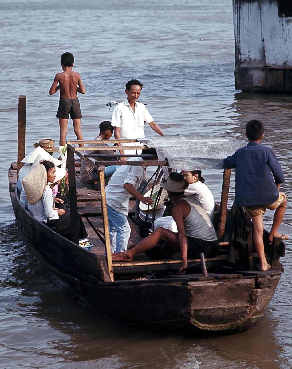 #92 A ferry on the Saigon River, 1968.