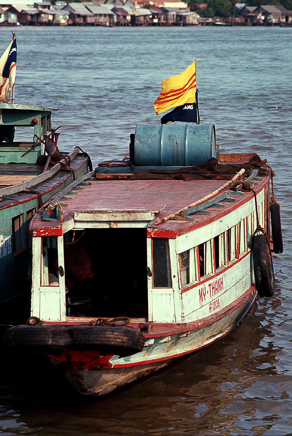 #93 A ferry on the Saigon River, 1968.