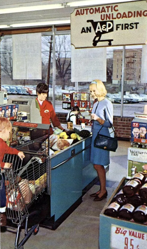 #25 A&P: Automatic cart unloading, 1967.