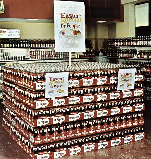 #10 Dr Pepper supermarket display, 1969.