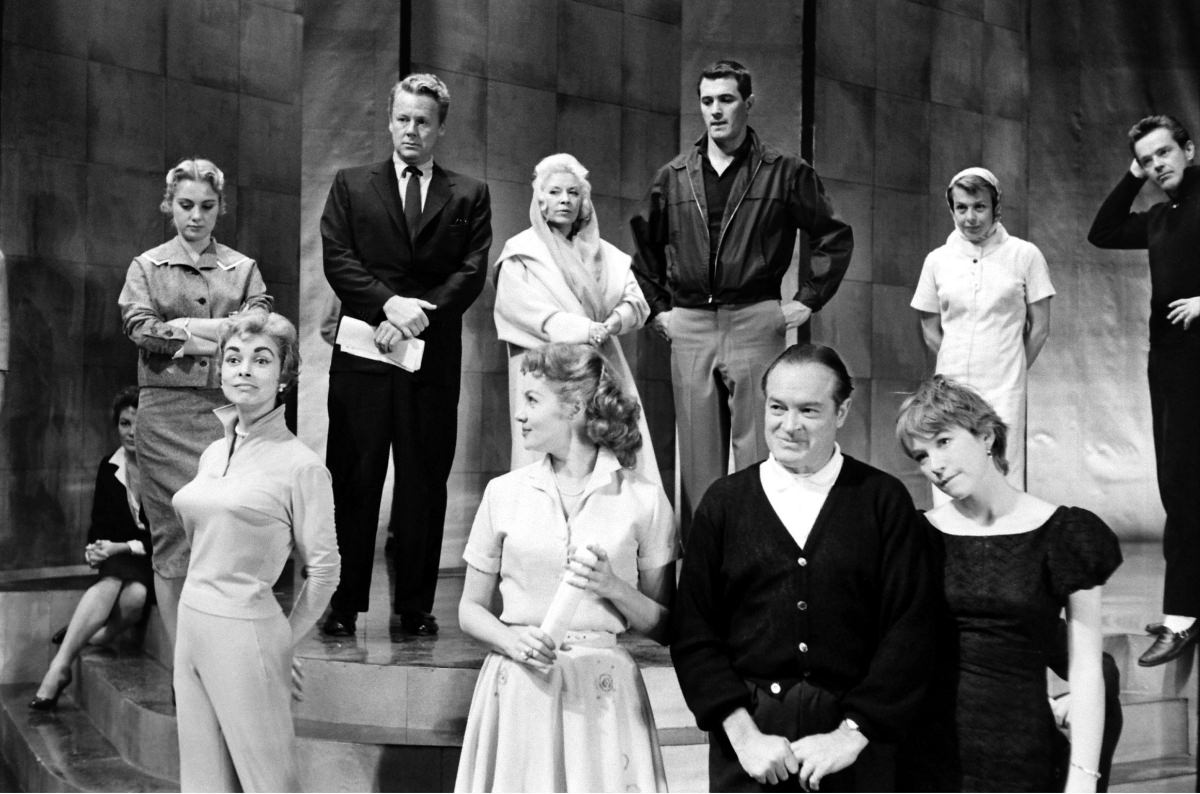 #15 Top row, from left: Shirley Jones, Van Johnson, Mae West, Rock Hudson, and husband-and-wife dancing team Marge and Gower Champion. Bottom: Janet Leigh, Rhonda Fleming, Bob Hope, and Shirley MacLaine.