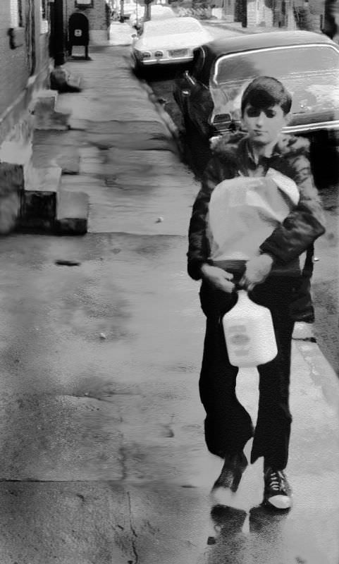 #18 Boy with milk, 1970s.