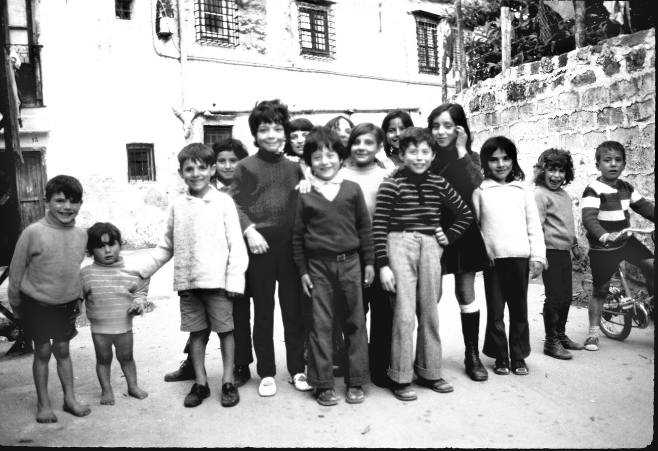 #48 Kids on the block in Palermo, Sicily, 1970s.
