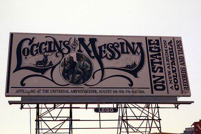 Vintage Music Billboards on Sunset Boulevard, California from the Mid-1970s Music