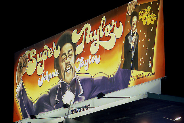 Vintage Music Billboards on Sunset Boulevard, California from the Mid-1970s Music