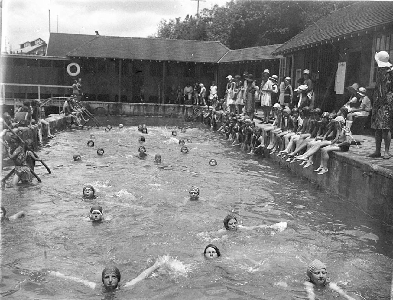 #43 Swimming carnival at Roseville Baths, 1930s.