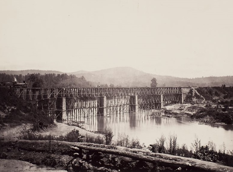 #18 Railroad bridge across Etowah River, Georgia, 1865