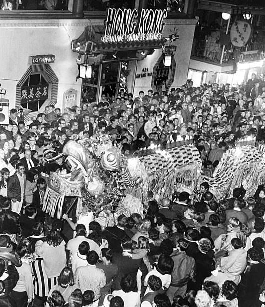 #11 An estimated 30,000 attend the Chinese New Year celebration in Los Angeles’ Chinatown, 1967.
