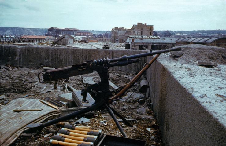 #7 An abandoned German machine gun, France, June 1944