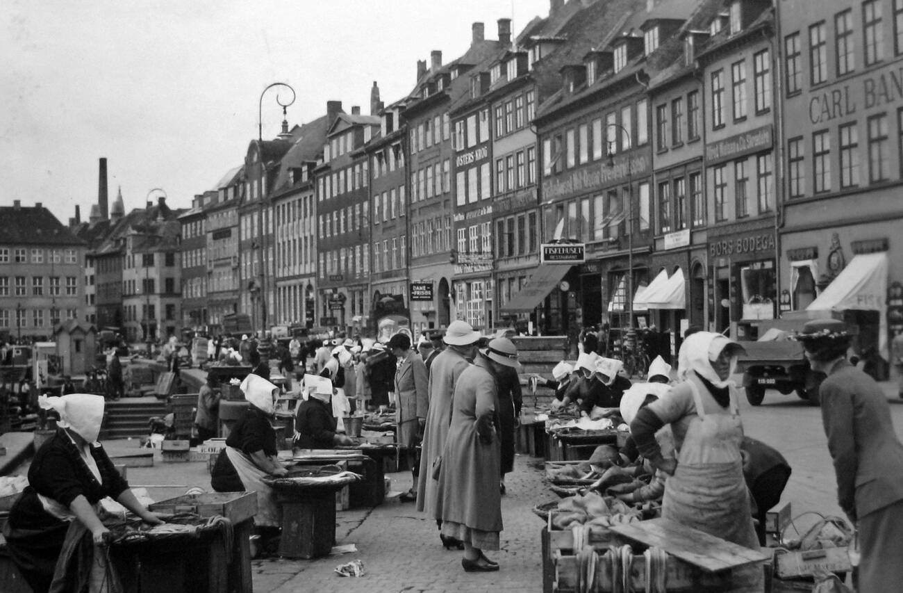 #70 Fish market, Copenhagen, Denmark, 1930s