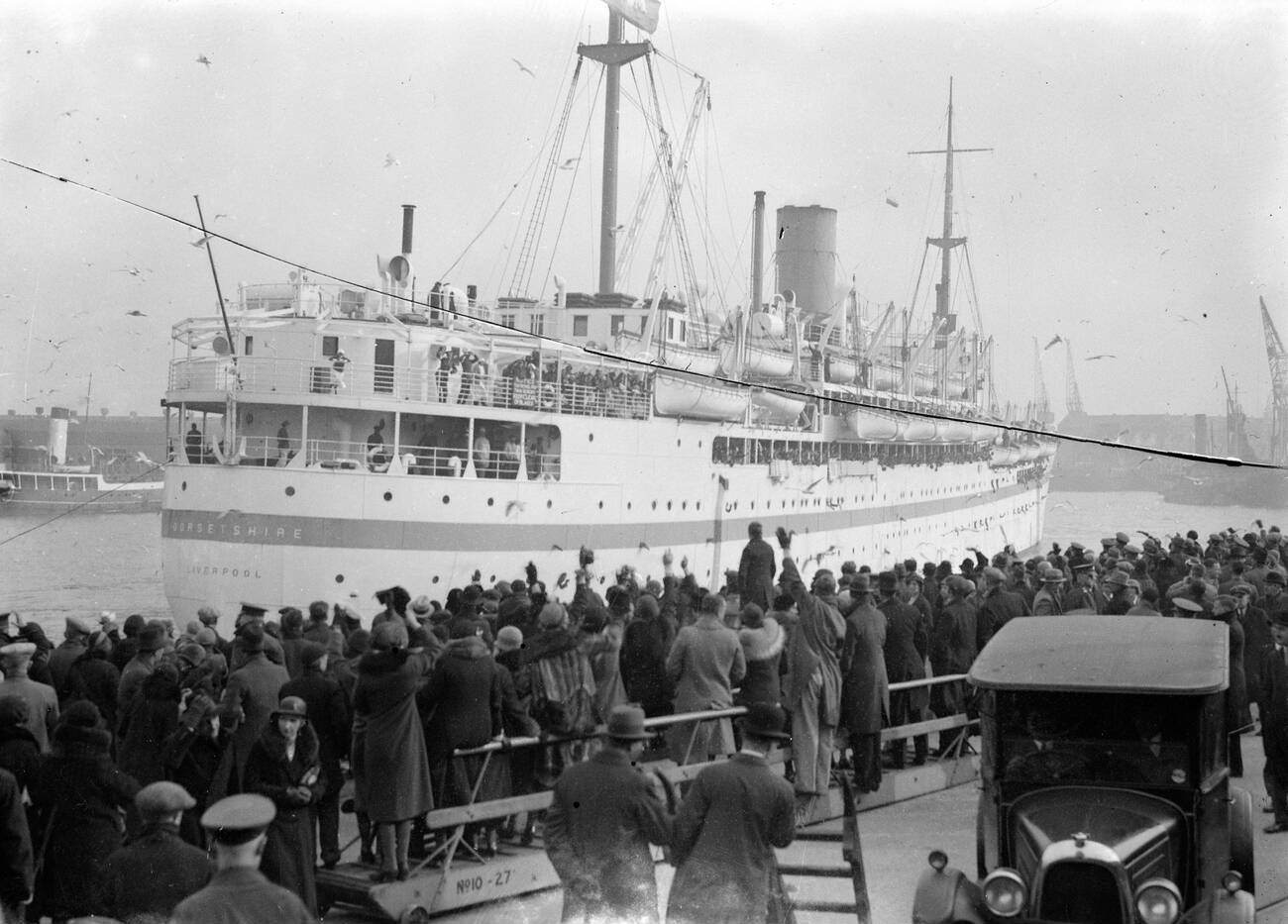 #76 The Danish training ship ‘Denmark’ sailing from Copenhagen harbor, 1934