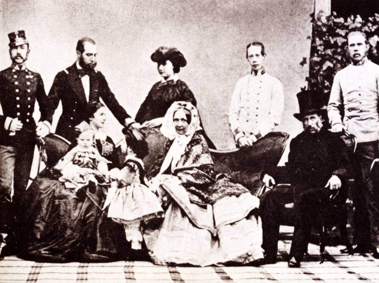#5 Empress Elisabeth of Austria with her son Rudolf and daughter Gisela, 1859.