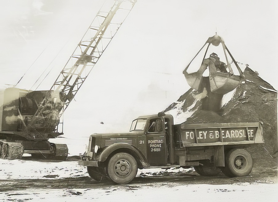 General Motors Truck used for loading sand and gravel by Foley &; Beardslee.