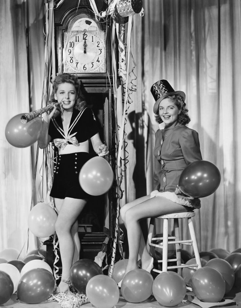 #63 Women with balloons on New Years Eve.