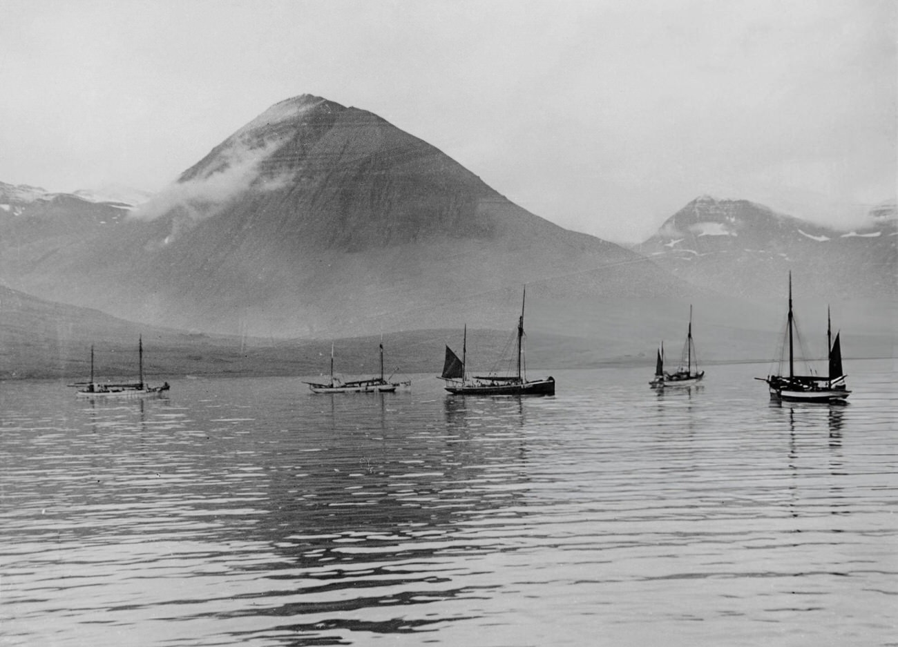 #44 Fishing boats on a fjord in Iceland, 1935.