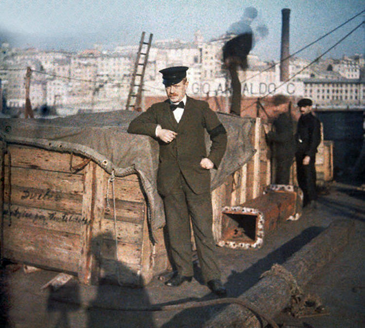 #3 Men working on the “Duilio” and “Julius Caesar” battleships in Genoa, Italy, 1913.