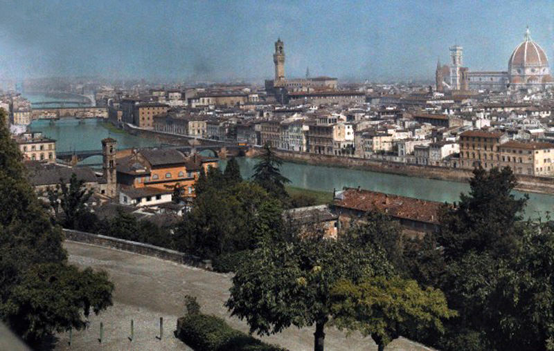 #6 The Arno River in Florence, Italy, 1927.
