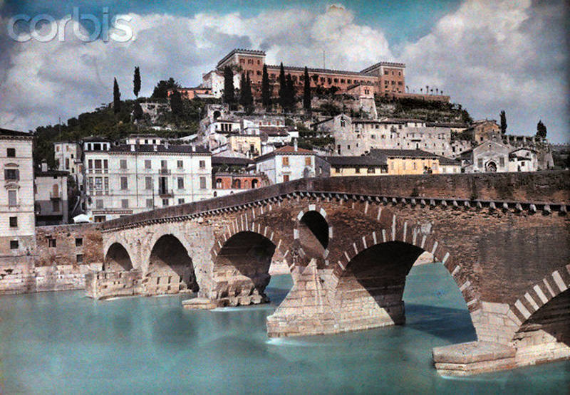 #7 A Roman stone bridge in Verona, Italy, 1935.