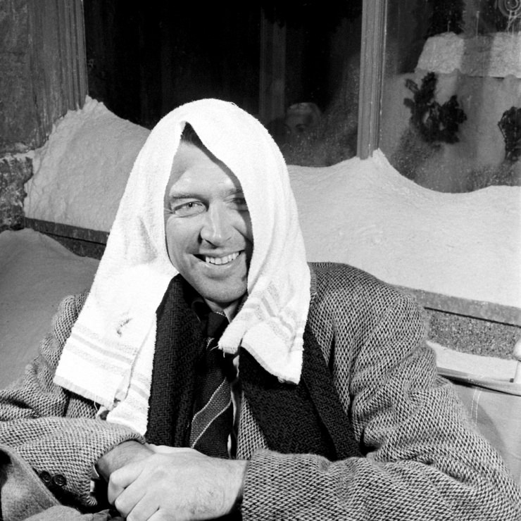 Jimmy Stewart on the set of It’s a Wonderful Life