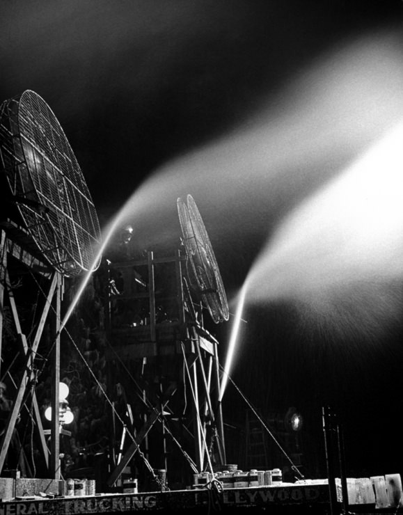 Making artificial snow on the set of It’s a Wonderful Life