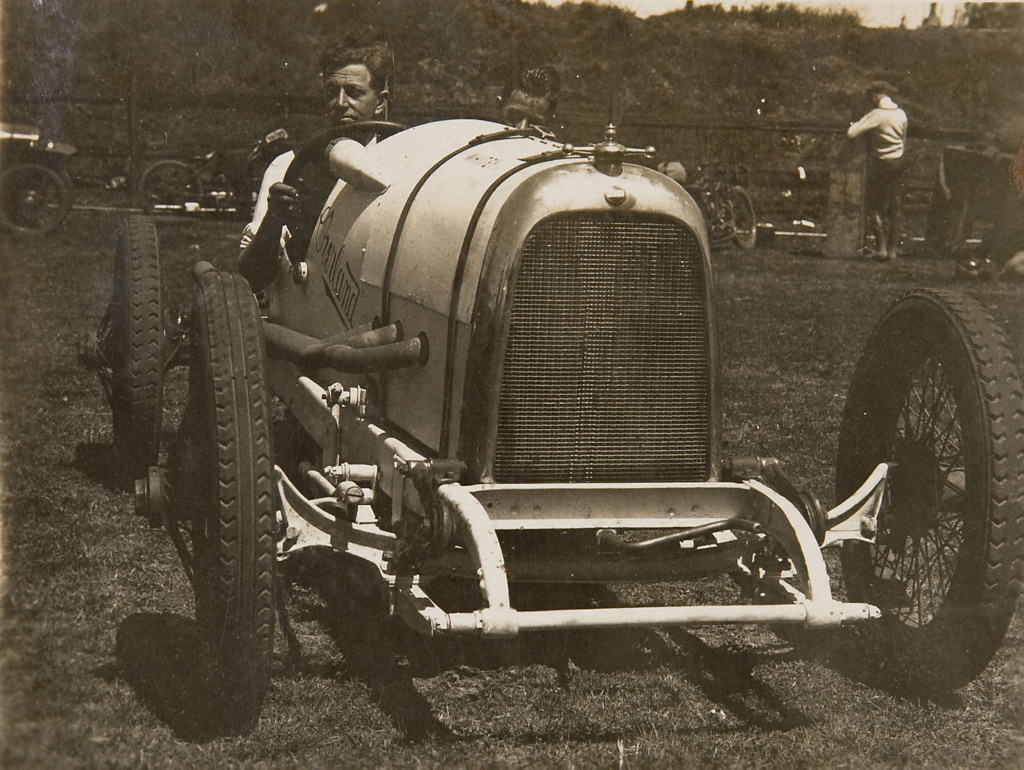 Don Harkness at the wheel of his Overland Sports car Whitey, 1920 – 1929
