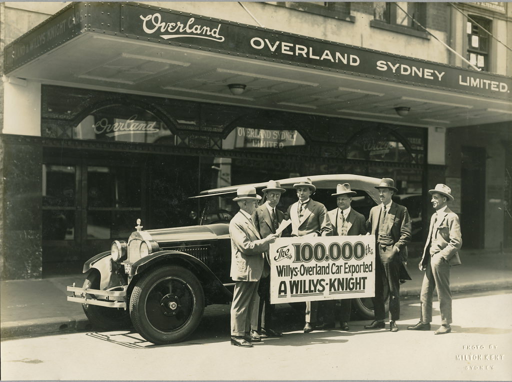 The 100,000th Willys-Overland exported car, outside Overland Sydney Ltd office, 1920 – 1929