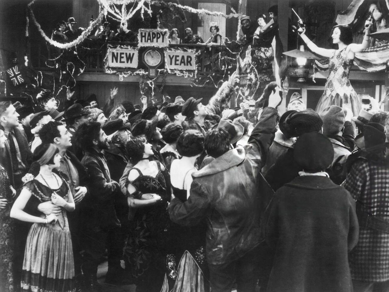 #10 Georgia Hale celebrating New Year’s Eve in a still from “The Gold Rush,” 1925.