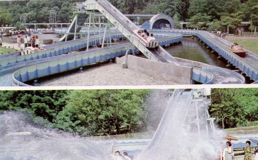 #15 The log flume ride at Taesongsan, which is now not operated except on the park’s busiest days having falling into disrepair.