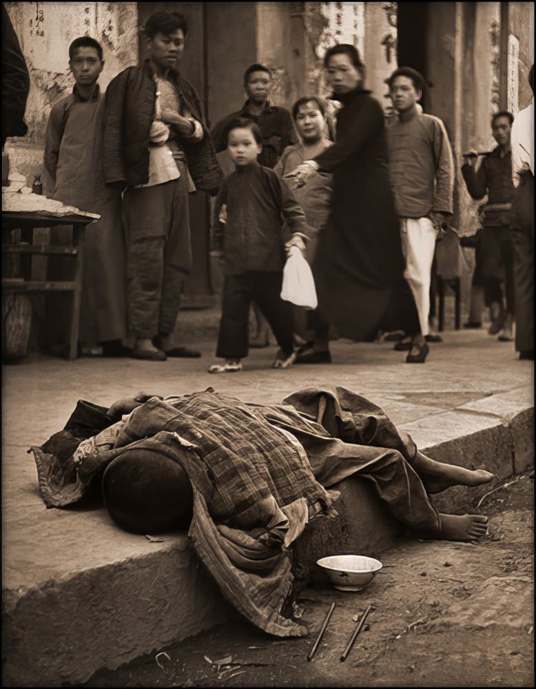 #69 A young child dying during a famine, 1946.