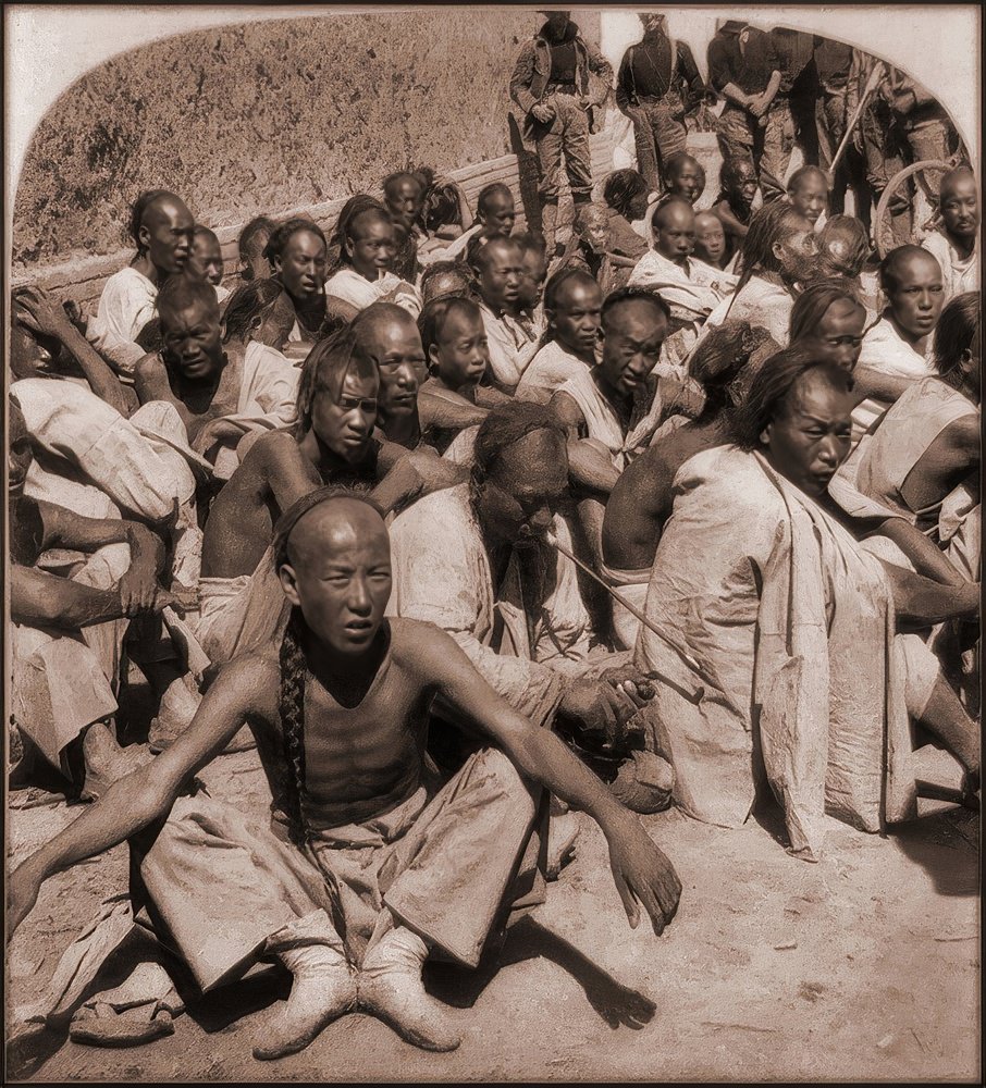 #5 Boxer prisoners captured by the 6th US Cavalry, Tientsin, 1901.