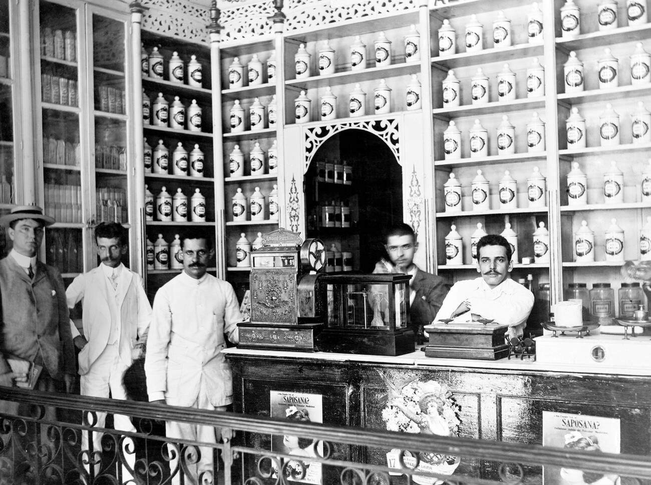 #4 A drugstore in San Juan, Puerto Rico, 1890s-1900s.