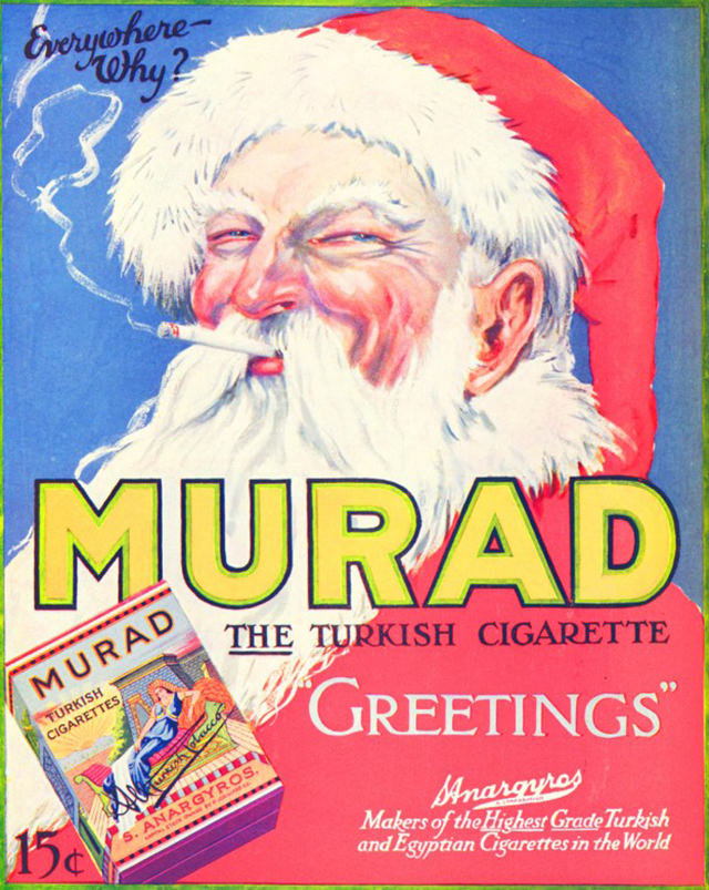 Santa Smokes? Bizarre Vintage Tobacco Ads Featuring Santa Claus Vintage Ads