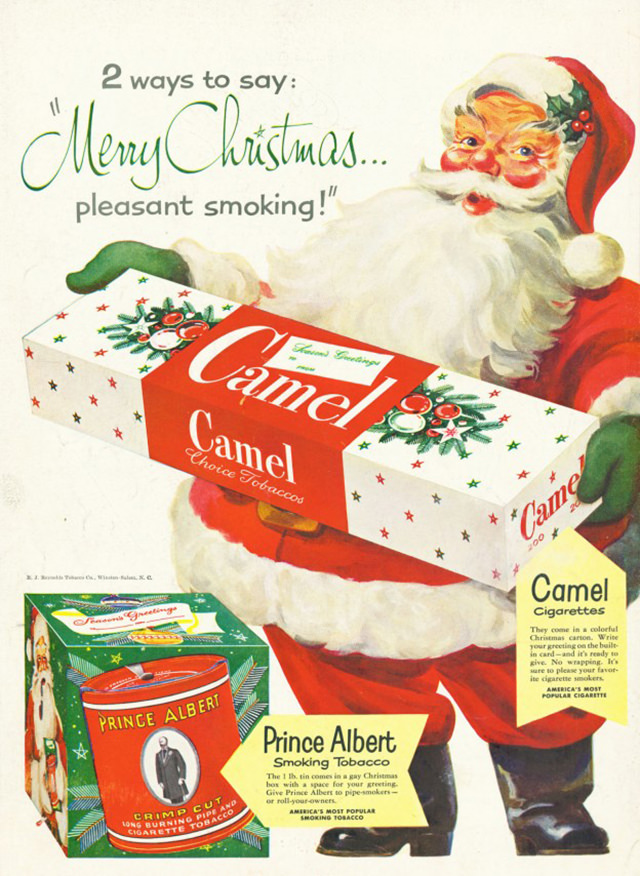 Santa Smokes? Bizarre Vintage Tobacco Ads Featuring Santa Claus Vintage Ads