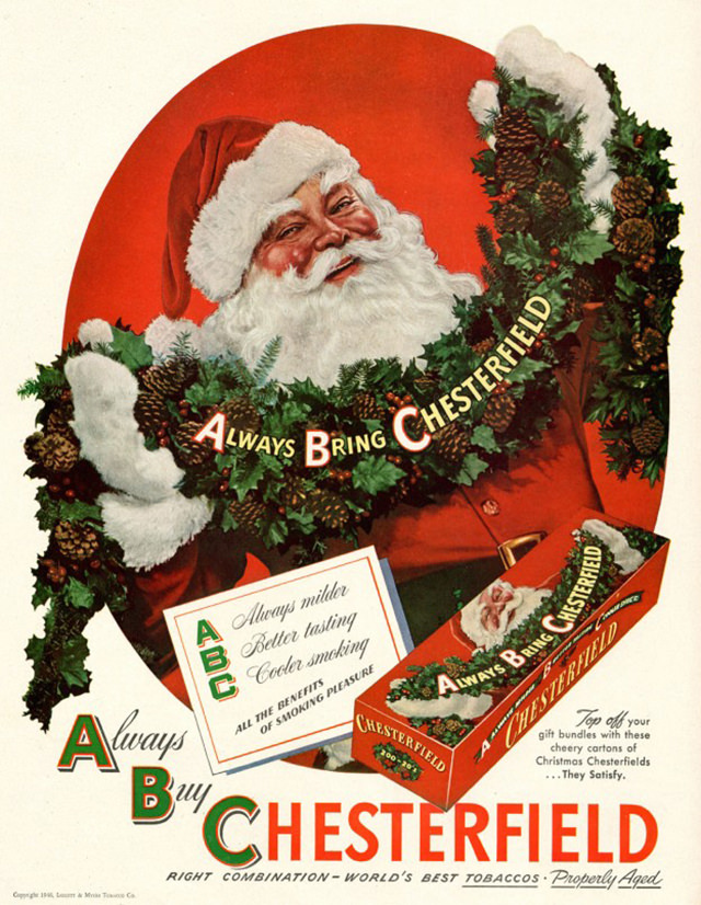 #13 Santa Smokes? Bizarre Vintage Tobacco Ads Featuring Santa Claus #13 Vintage Ads